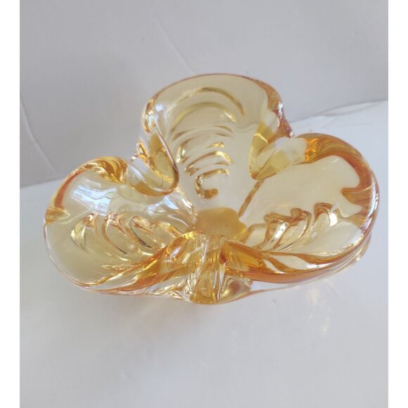 Vintage Chalet Canada Art Glass Amber Bowl 1960's - Picture 6 of 11